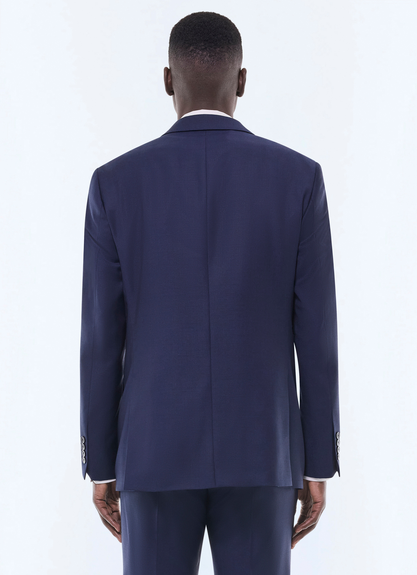 Men's blue, navy blue virgin wool canvas jacket Fursac - V3EVIP-FC36-D031