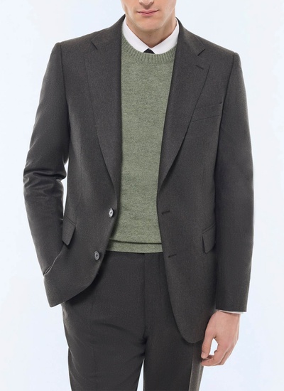 Men's jacket forest green certified wool flannel Fursac - V3FEXU-EC29-H011