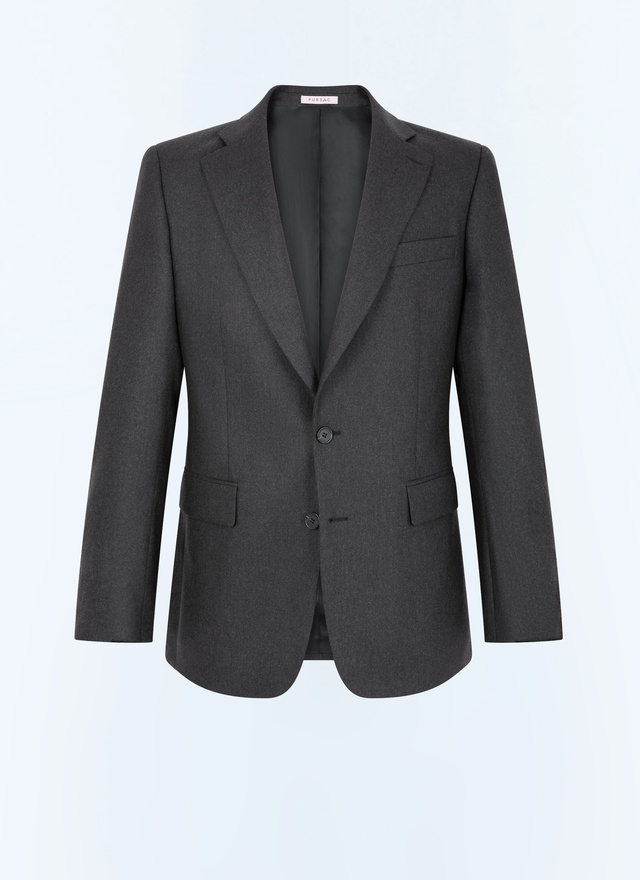 Men's green certified wool flannel jacket Fursac - V3FEXU-EC29-H011