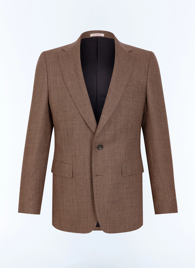 Men's brown main fabric: 100% virgin woolunder collar: 80% polyester, 20% viscosebody lining: 100% viscosesleeve lining: 57% viscose, 41% acetate, 2% cupro jacket Fursac - V3JEXU-LC04-G022