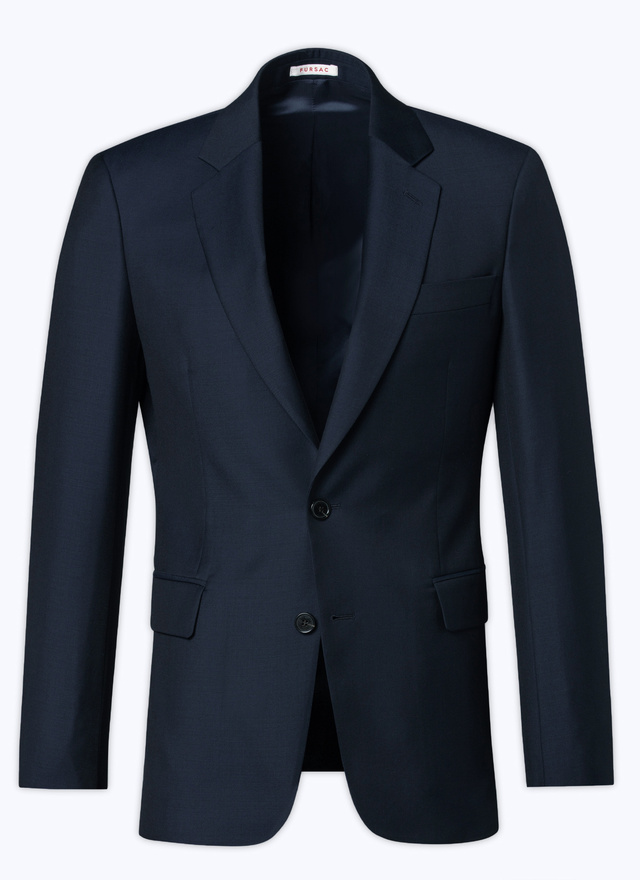 Men's blue, navy blue virgin wool jacket Fursac - V2AIDO-AC81-31