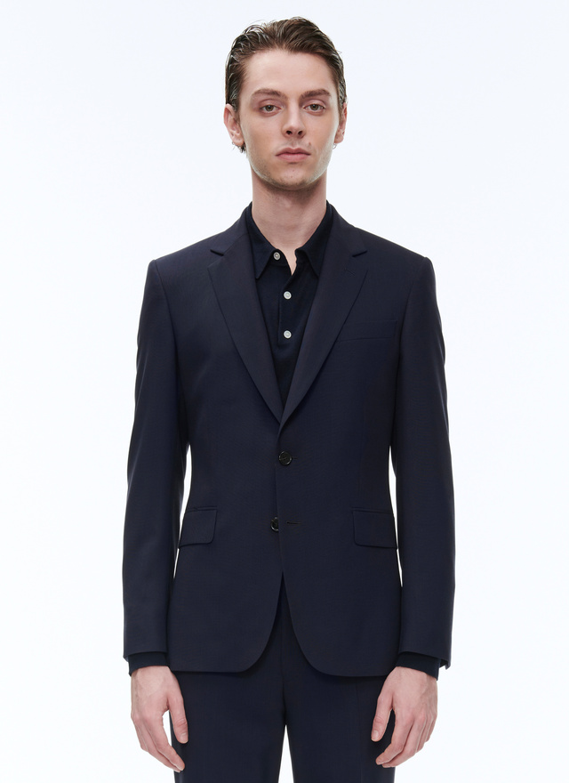 Men's jacket navy blue virgin wool canvas Fursac - V3AXUN-BC51-31