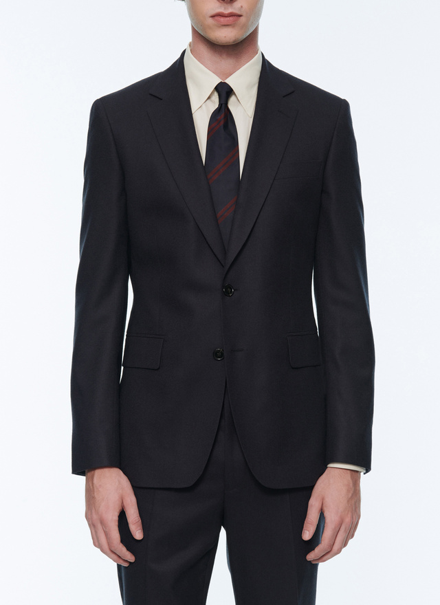 Men's jacket navy blue virgin wool flannel Fursac - V3AXUN-OC55-31