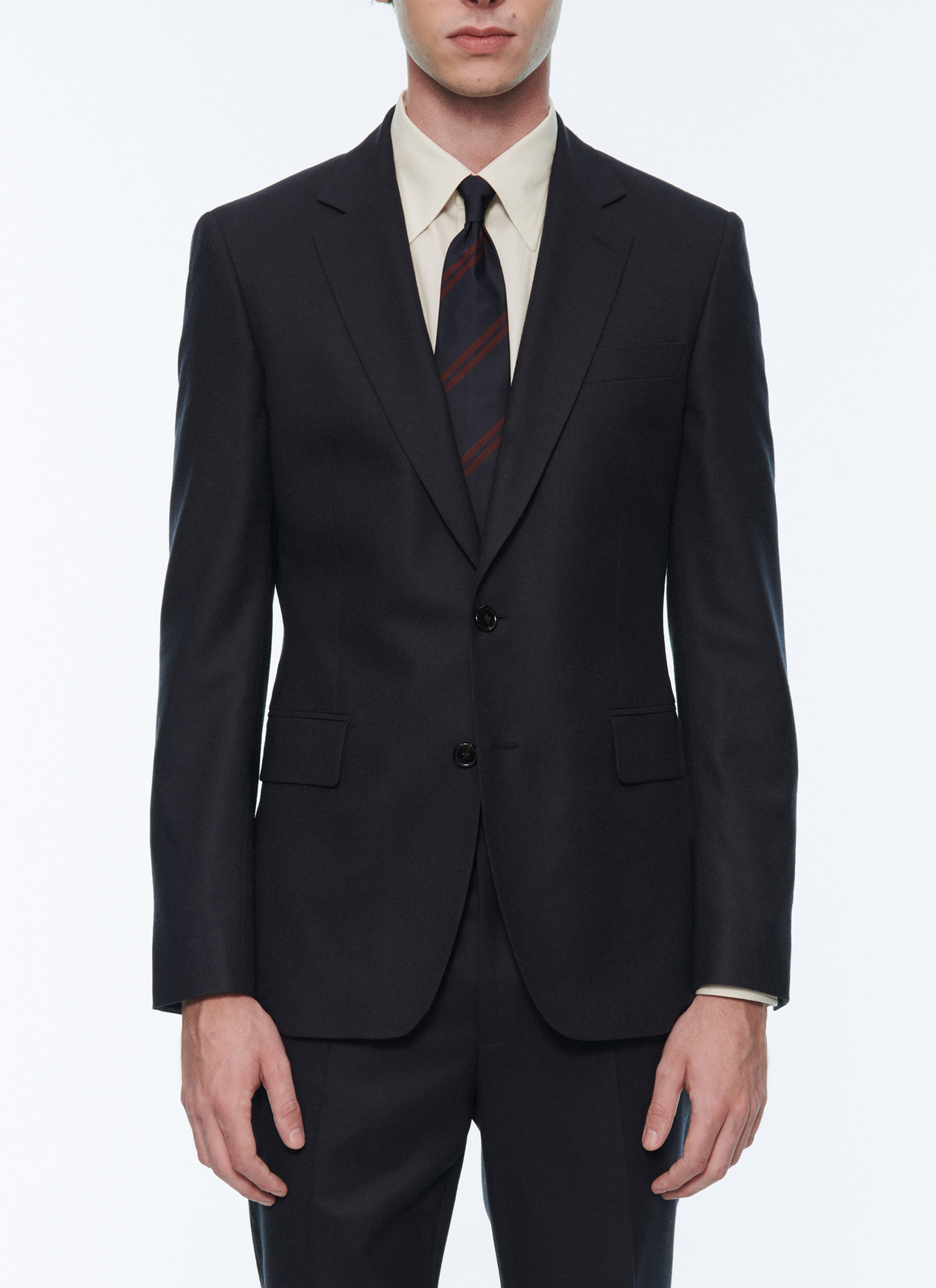 Men's jacket navy blue virgin wool flannel Fursac - V3AXUN-OC55-31