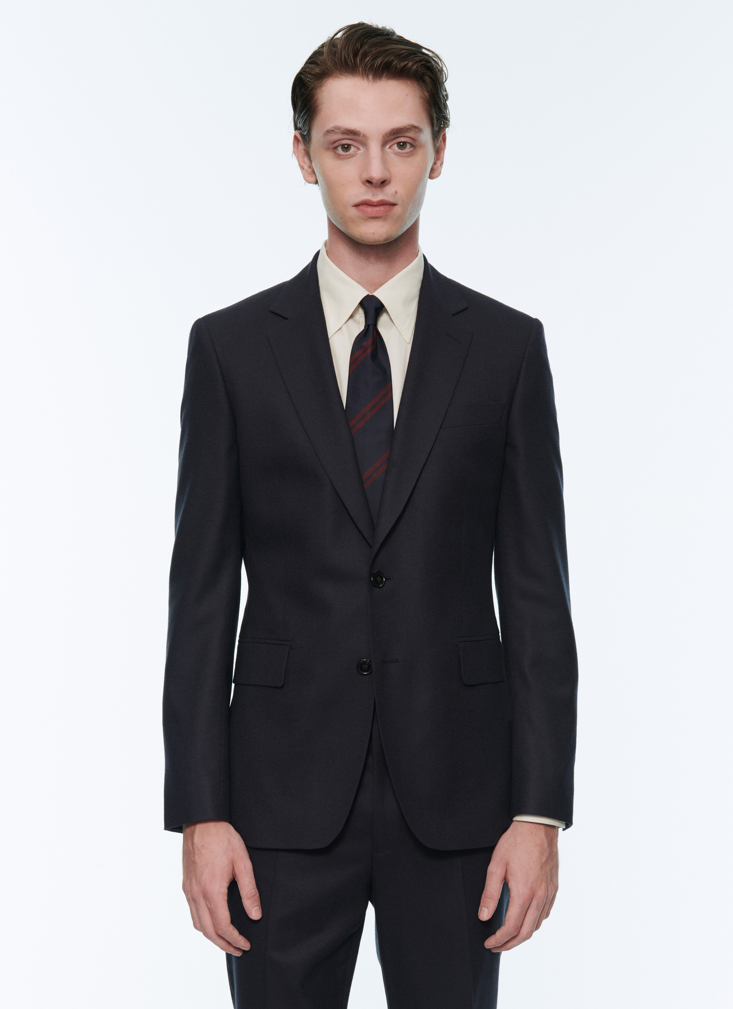 Men's jacket navy blue virgin wool flannel Fursac - V3AXUN-OC55-31