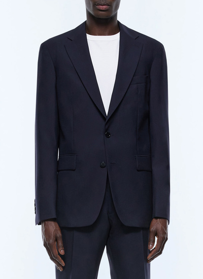 Men's jacket navy blue certified virgin wool canvas Fursac - V3EDAF-BV01-30