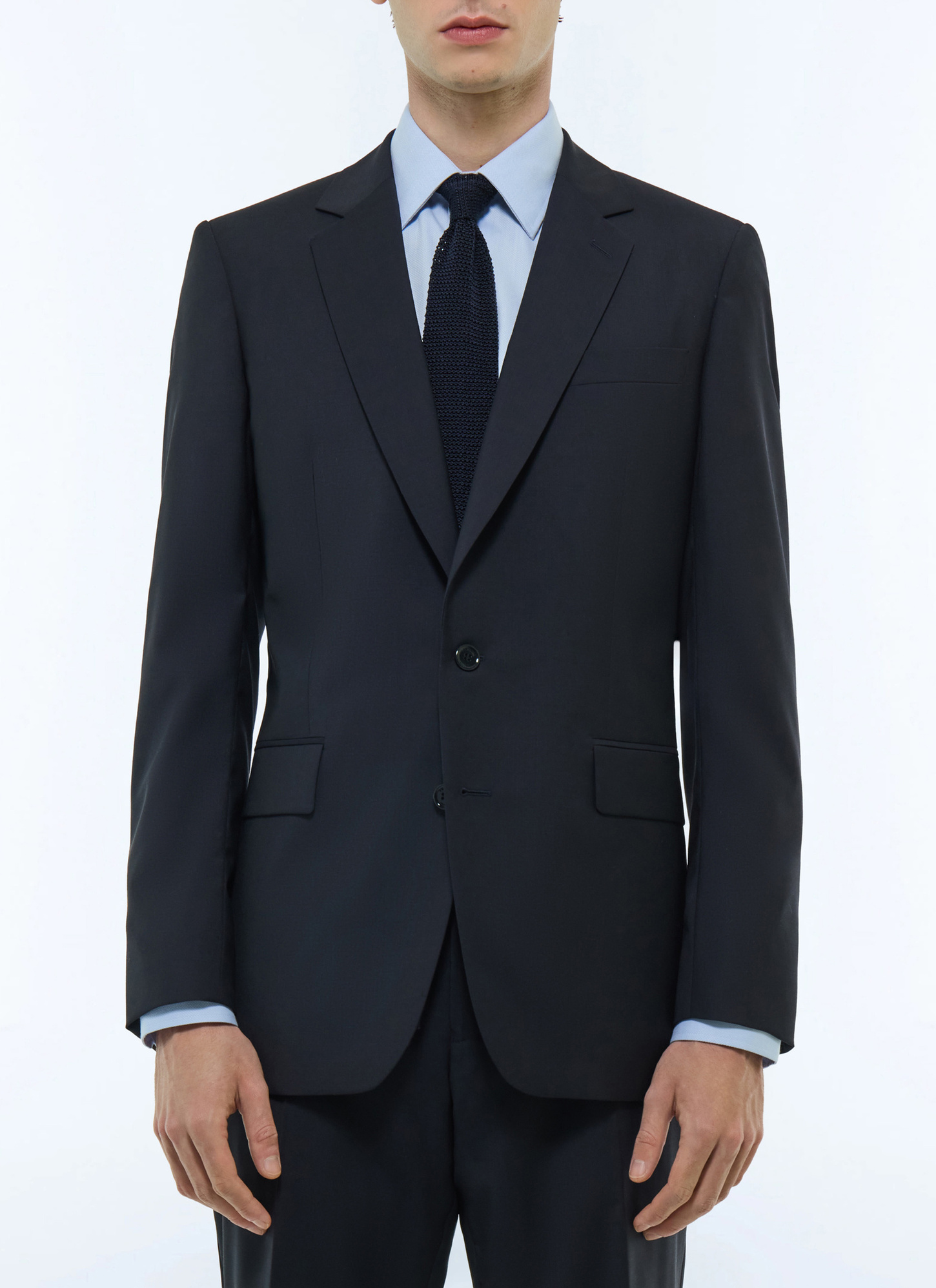 Men's jacket navy blue virgin wool canvas Fursac - V3EVIP-EC34-D030