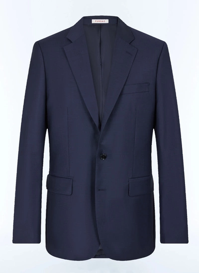 Men's blue, navy blue certified wool canvas jacket Fursac - V3EVIP-EC35-D030