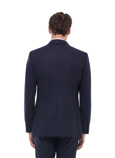 Men's jacket navy blue certified virgin wool flannel Fursac - V3EXUN-EC29-D030