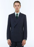 Wool canvas double-breasted suit jacket - V3FOCA-BV01-30