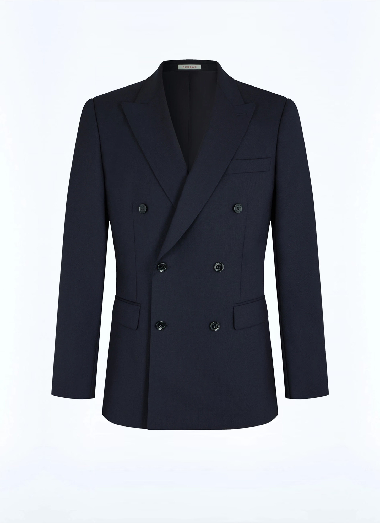 Men's blue, navy blue fresco virgin wool canvas jacket Fursac - V3FOCA-BV01-30