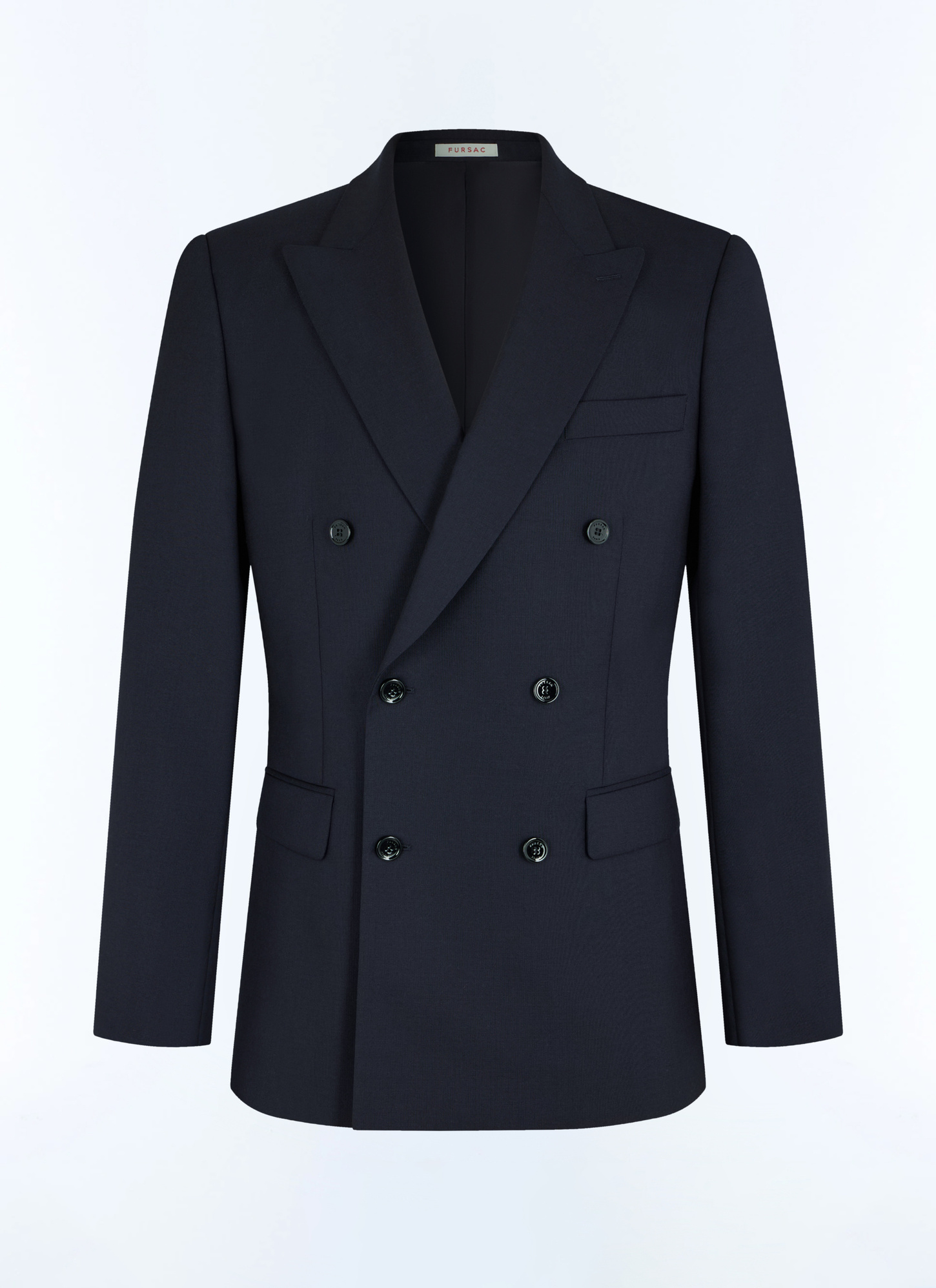 Men's blue, navy blue fresco virgin wool canvas jacket Fursac - V3FOCA-BV01-30
