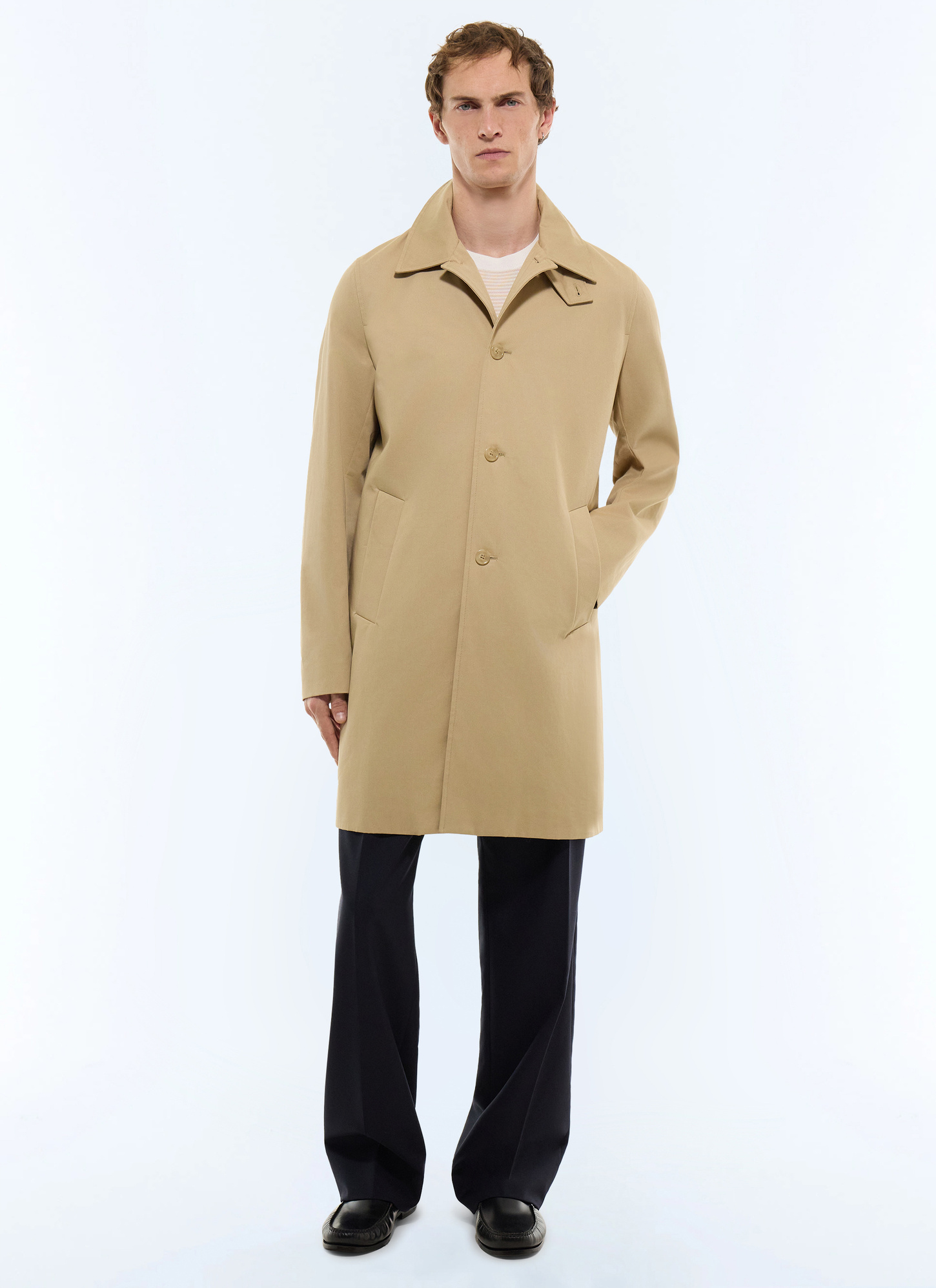 Men's jacket beige water-repellent organic cotton serge Fursac - M3JUSH-JM01-A008