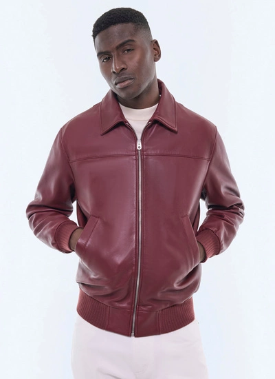 Men's jacket burgundy soft lamb leather Fursac - M3GRED-GL01-C014