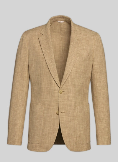 Men's beige, ecru virgin wool, silk and cotton jacket Fursac - V3VAXO-VX18-56
