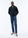 Navy blue blended wool broadcloth jacket - M3ALAN-P317-32