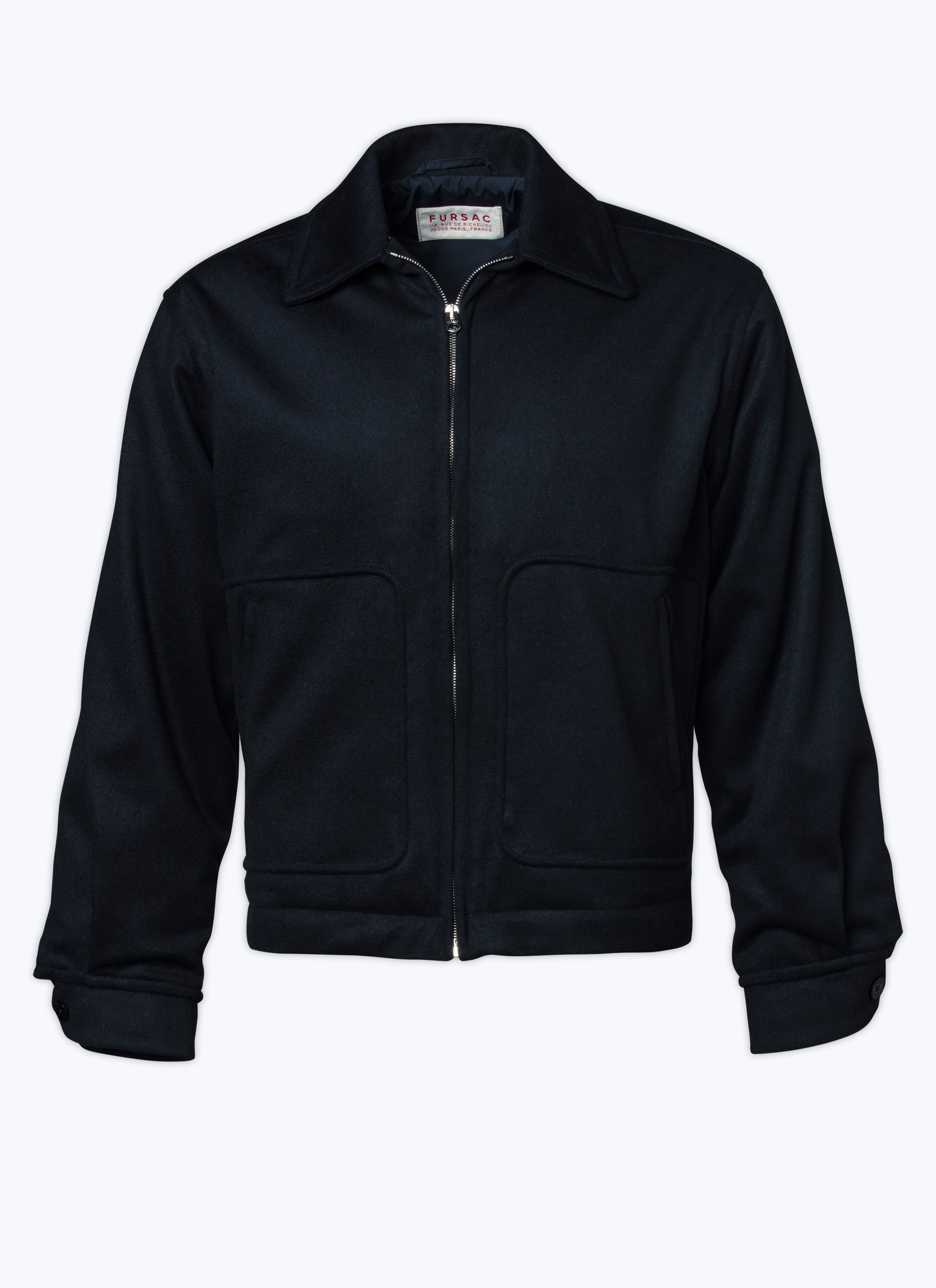 Men's blue, navy blue wool, cashmere and polyamide jacket Fursac - M3ALAN-P317-32