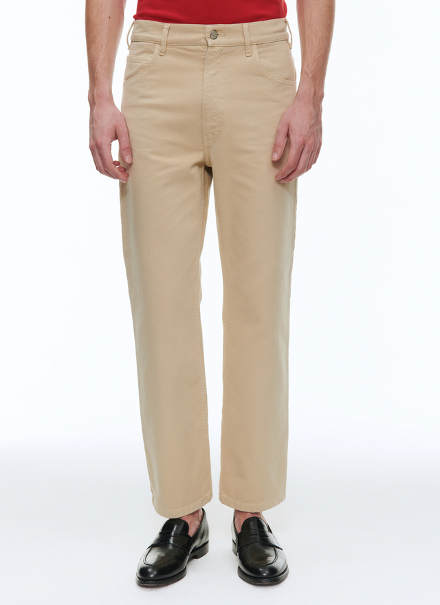 Jean homme beige twill de coton Fursac - 23EP3BELG-BP06/08