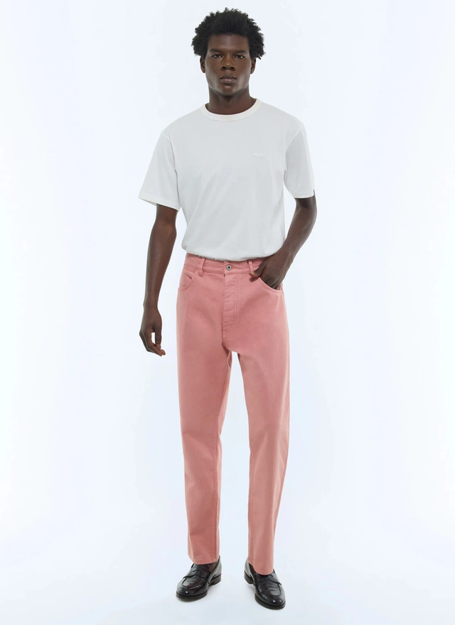 Jean homme rose twill de coton Fursac - P3ELAP-FP20-F006