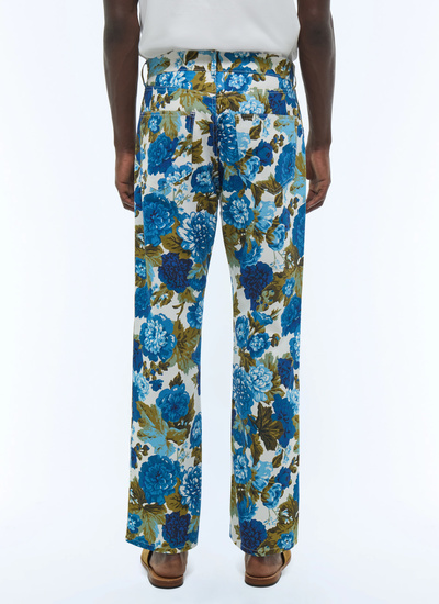 Men's blue floral pattern jeans Fursac - P3ELAP-FP21-L002