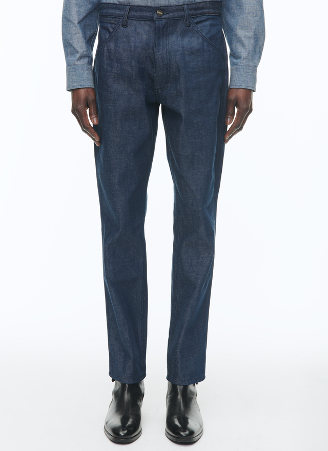 Men's jeans denim blue organic cotton canvas Fursac - P3VLAP-AX11-33