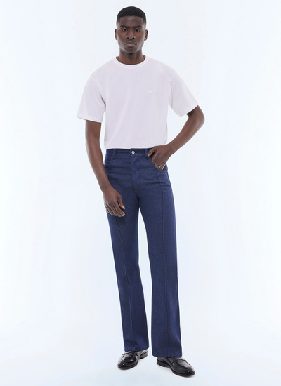 Men's jeans raw blue cotton and linen Fursac - P3GFEL-EP12-D033
