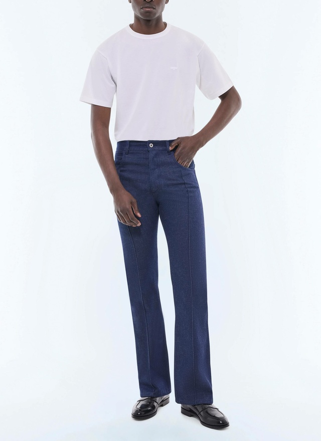 Men's jeans raw blue cotton and linen Fursac - P3GFEL-EP12-D033