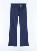 5-pocket cotton and linen flare pants - P3GFEL-EP12-D033