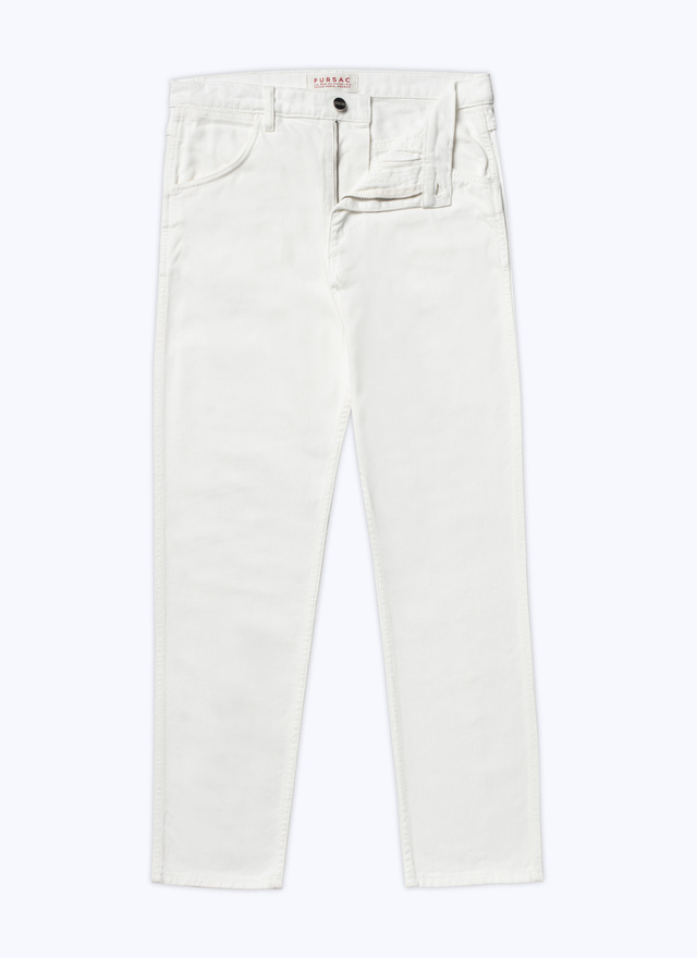 Men's white, ecru cotton denim serge jeans Fursac - 22EP3VLAP-VX15/01