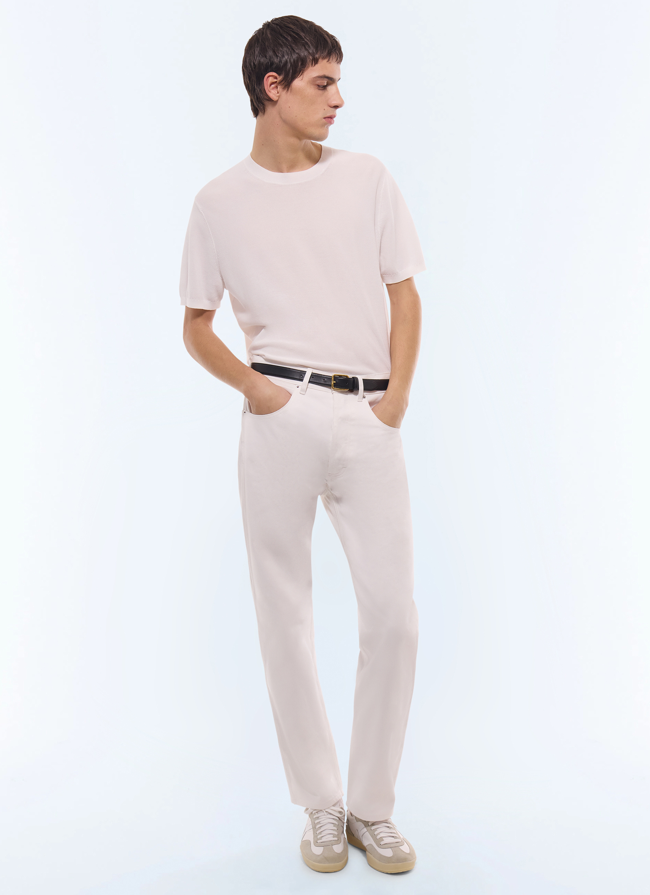 FURSAC - 5-pocket cotton twill pants - Men - Size 29 - White, Ecru