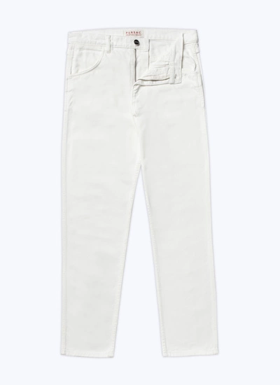 Men's white, ecru cotton denim serge jeans Fursac - P3VLAP-VX15-01