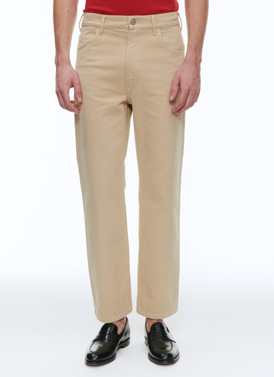 Men's jeans beige cotton twill Fursac - 23EP3BELG-BP06/08