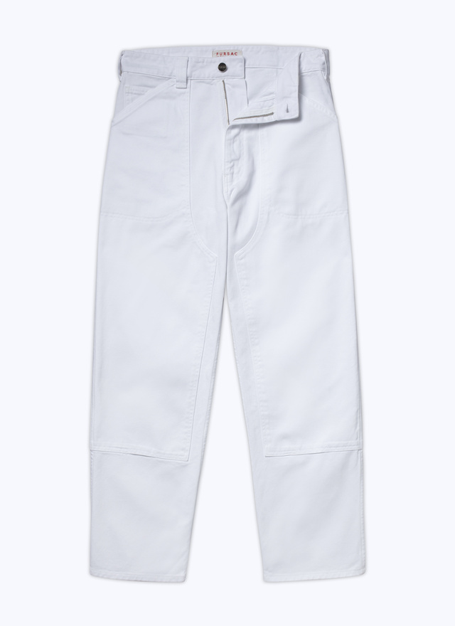 Men's white, ecru cotton twill jeans Fursac - 23EP3BLUE-BP06/01