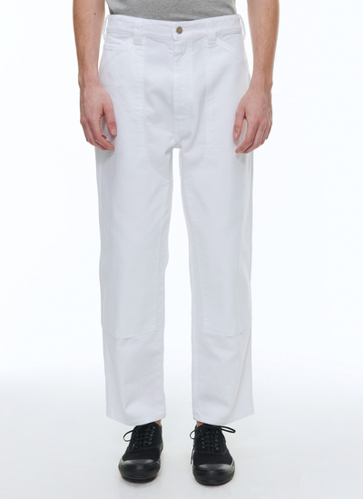 Men's jeans white cotton twill Fursac - P3BLUE-BP06-01