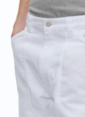 White cotton twill cargo pants - P3BLUE-BP06-01