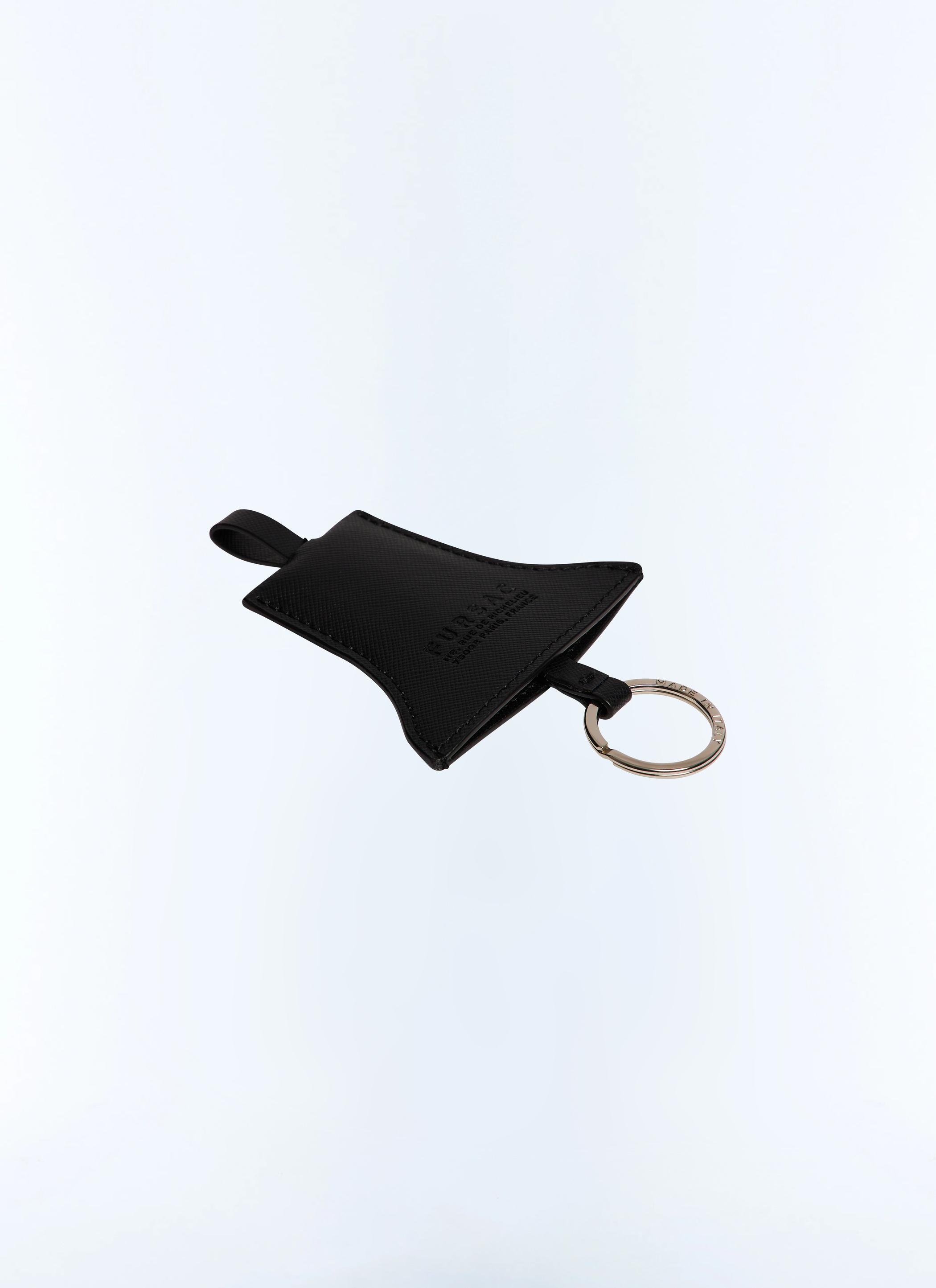 Black Leather Key Ring for Men - Fursac B3JCLE-JB01-B020