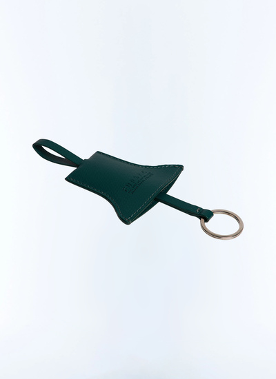 Men's key rings english green calfskin leather Fursac - B3JCLE-JB01-H011