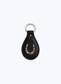 Black leather key fob with horseshoe pattern - 22EB3VCLE-VB04/20