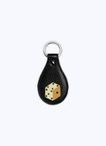 Black leather key fob with dice pattern - B3VCLE-VB03-20