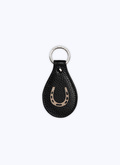 Black leather key fob with horseshoe pattern - B3VCLE-VB04-20