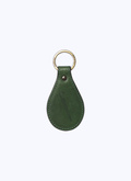 Green leather key fob with umbrella pattern - B3VCLE-BB08-41