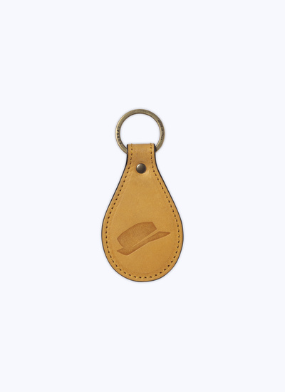 Men's key rings mustard yellow leather Fursac - 23EB3VCLE-BB07/52