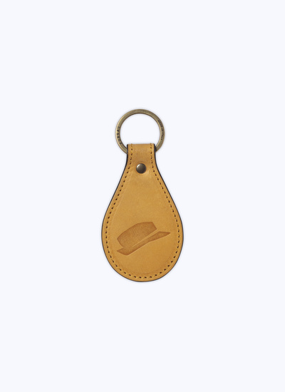 Men's key rings mustard yellow leather Fursac - B3VCLE-BB07-52