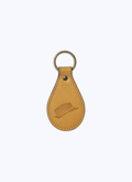 Yellow leather key fob with hat pattern - B3VCLE-BB07-52