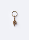 Brass "F" letter key fob - B3CLEF-AB01-92