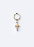 Brass "T" letter key fob - B3CLET-AB01-92