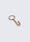 Brass "U" letter key fob - B3CLEU-AB01-92