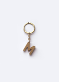 Brass "M" letter key fob - PERB3CLEM-AB01/92