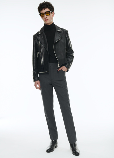 Men's leather jacket Fursac - M3CLOU-VL01-B020