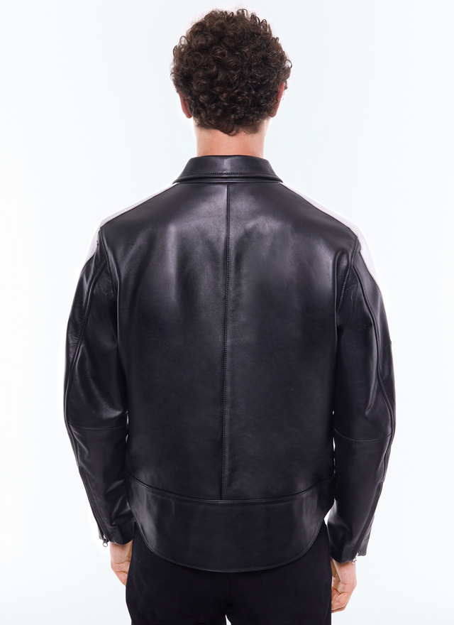 Calfskin leather jacket mens best sale